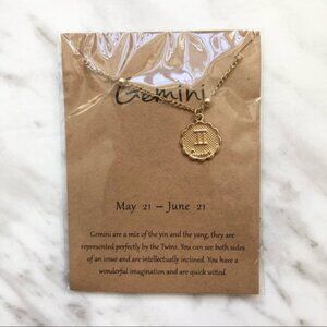 🎉 New Gemini Astrology Zodiac Gold Necklace